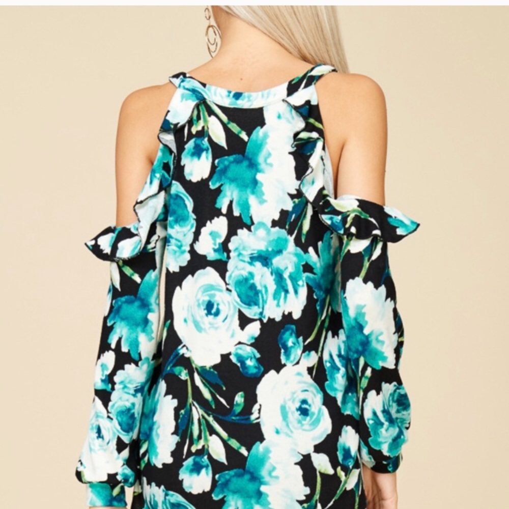 Papermoon Janice cold shoulder floral print top - Picture 4 of 4